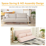 6-Position Adjustable Sleeper Lounge Couch with 2 Pillows