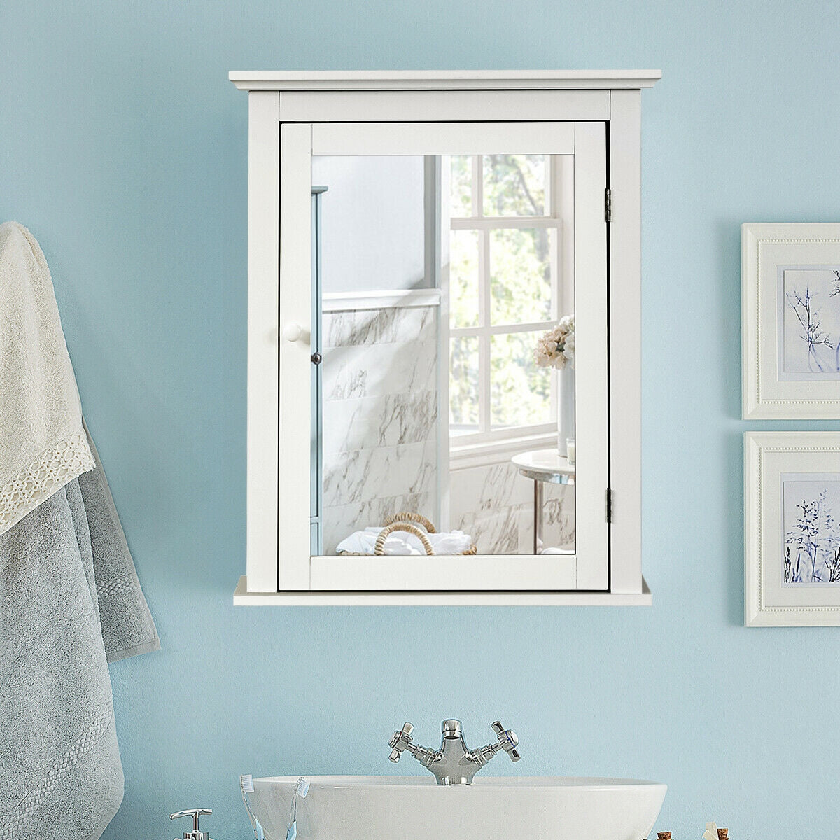 Bathroom Wall Mounted Storage Mirror Medicine Cabinet