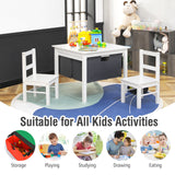 2-in-1 Kids Double-sided Activity Building Block Table with Drawers