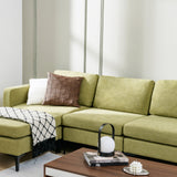 Modular 3-Seat L-shaped Sectional Sofa with Reversible Chaise and 2 USB Ports