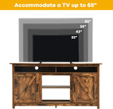 60"Industrial TV Stand Entertainment Center with Shelve and Cabinet-Brown