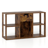 5-Cube Bookcase with Storage Drawer Freestanding Bookshelf Modern Display Rack