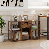 5-Cube Bookcase with Storage Drawer Freestanding Bookshelf Modern Display Rack