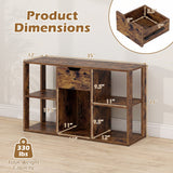 5-Cube Bookcase with Storage Drawer Freestanding Bookshelf Modern Display Rack
