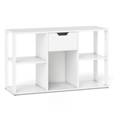 5-Cube Bookcase with Storage Drawer Freestanding Bookshelf Modern Display Rack