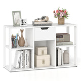 5-Cube Bookcase with Storage Drawer Freestanding Bookshelf Modern Display Rack
