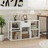 5-Cube Bookcase with Storage Drawer Freestanding Bookshelf Modern Display Rack