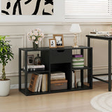 5-Cube Bookcase with Storage Drawer Freestanding Bookshelf Modern Display Rack