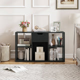 5-Cube Bookcase with Storage Drawer Freestanding Bookshelf Modern Display Rack