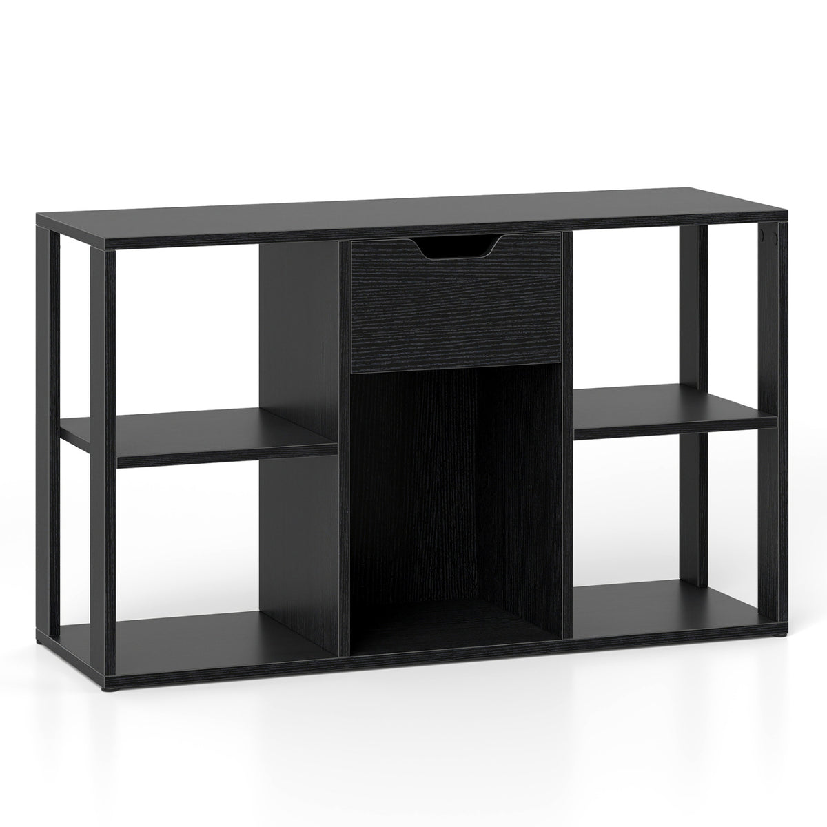 5-Cube Bookcase with Storage Drawer Freestanding Bookshelf Modern Display Rack