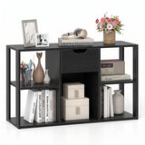 5-Cube Bookcase with Storage Drawer Freestanding Bookshelf Modern Display Rack