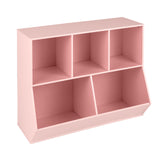 5-Cube Wooden Kids Toy Storage Organizer with Anti-Tipping Kits