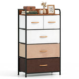 5-Drawer Fabric Dresser with Removable Fabric Bins-Multicolor