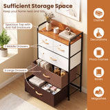 5-Drawer Fabric Dresser with Removable Fabric Bins-Multicolor