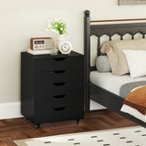 5 Drawer Mobile File Cabinet with Wheels for Living Room