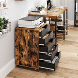 5 Drawer Mobile File Cabinet with Wheels for Living Room