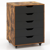 5 Drawer Mobile File Cabinet with Wheels for Living Room