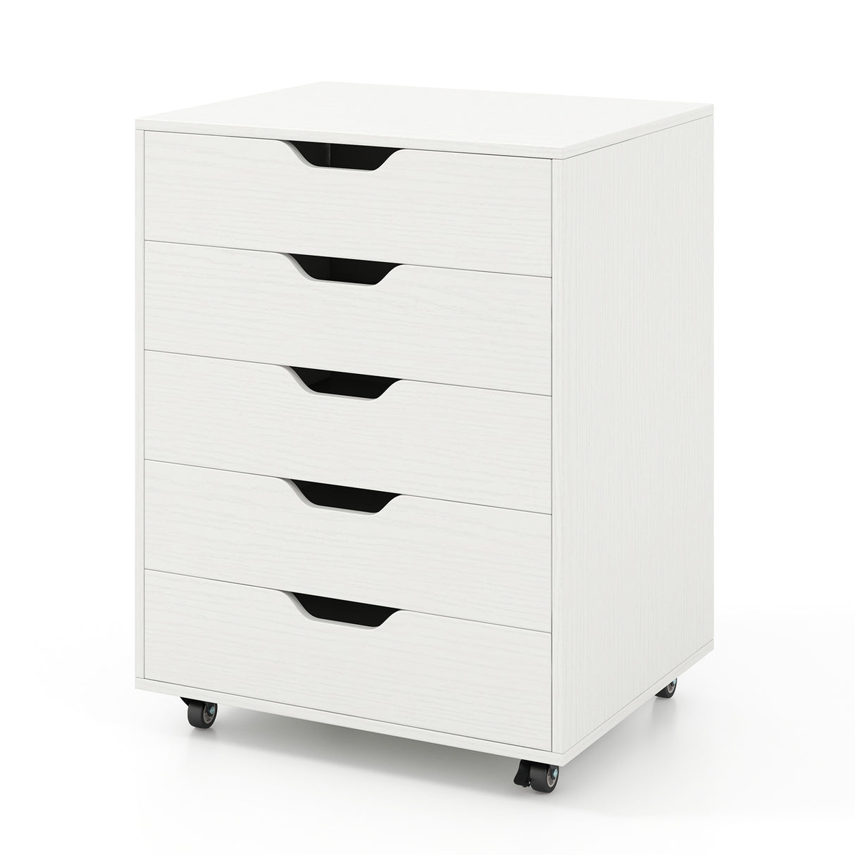 5 Drawer Mobile File Cabinet with Wheels for Living Room