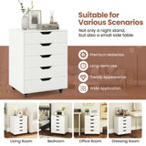 5 Drawer Mobile File Cabinet with Wheels for Living Room