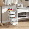 5-Drawer Rolling Storage Cart Mobile Utility Organizer with Wooden Tabletop and Lockable Wheels