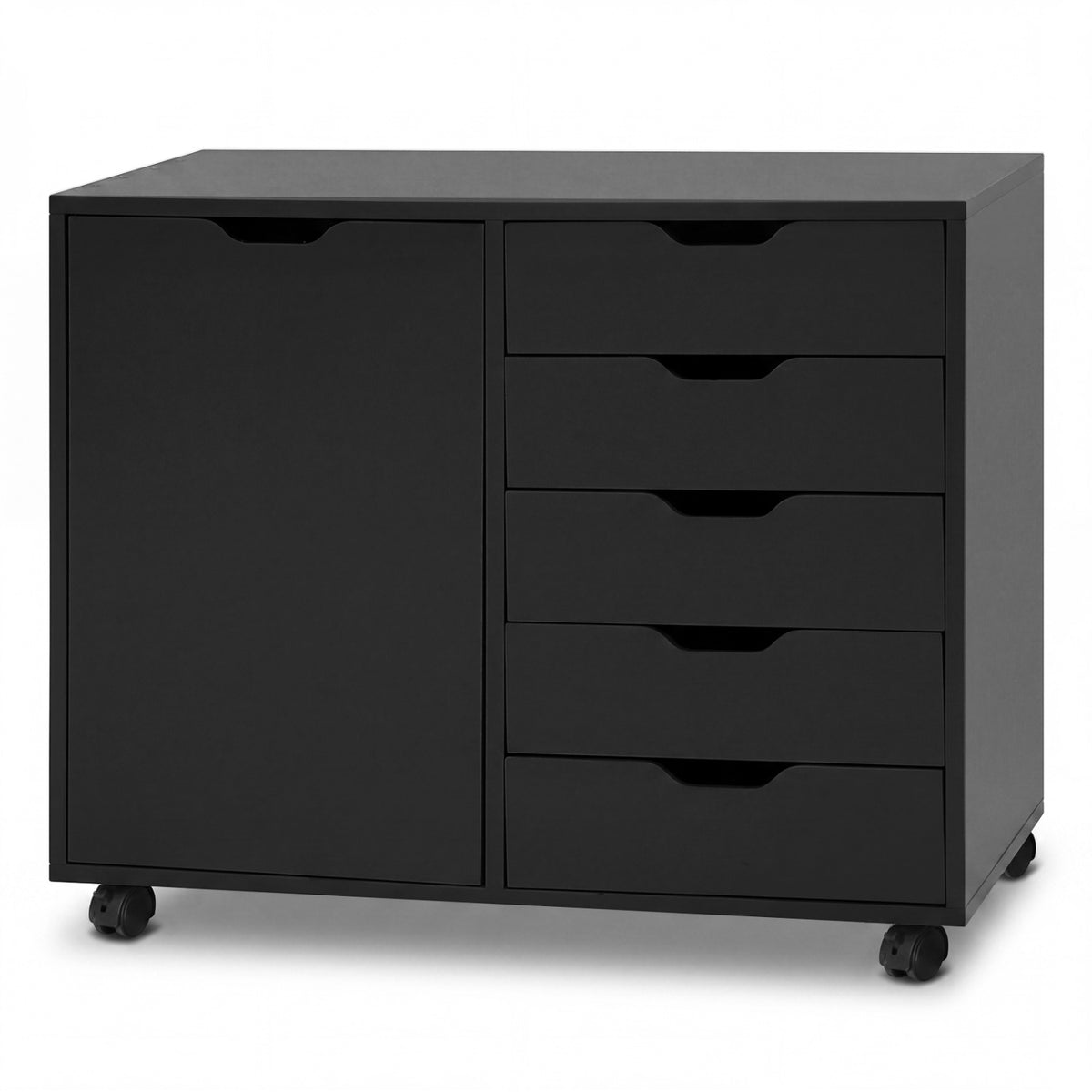 5 Drawer Storage Cabinet on Wheels with Adjustable Shelf