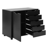 5 Drawer Storage Cabinet on Wheels with Adjustable Shelf
