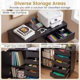 5 Drawer Storage Cabinet on Wheels with Adjustable Shelf