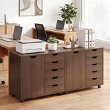 5 Drawer Storage Cabinet on Wheels with Adjustable Shelf
