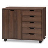 5 Drawer Storage Cabinet on Wheels with Adjustable Shelf