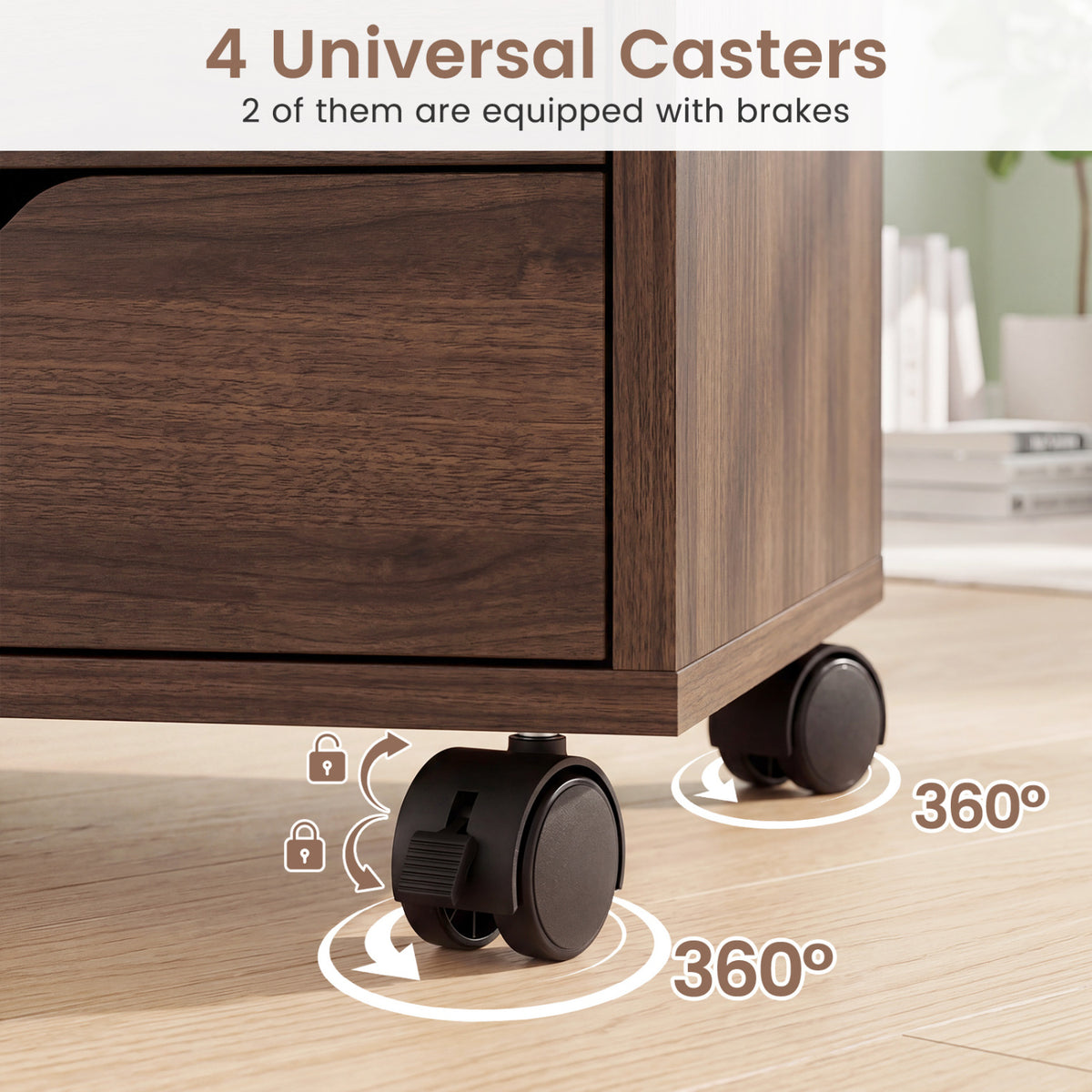 5 Drawer Storage Cabinet on Wheels with Adjustable Shelf