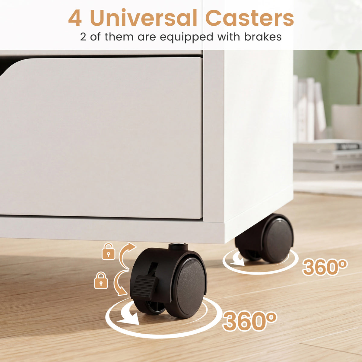 5 Drawer Storage Cabinet on Wheels with Adjustable Shelf