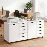 5 Drawer Storage Cabinet on Wheels with Adjustable Shelf