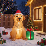 5 FT Christmas Inflatable Golden Retriever Dog Decoration for Holiday Decor