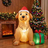 5 FT Christmas Inflatable Golden Retriever Dog Decoration for Holiday Decor