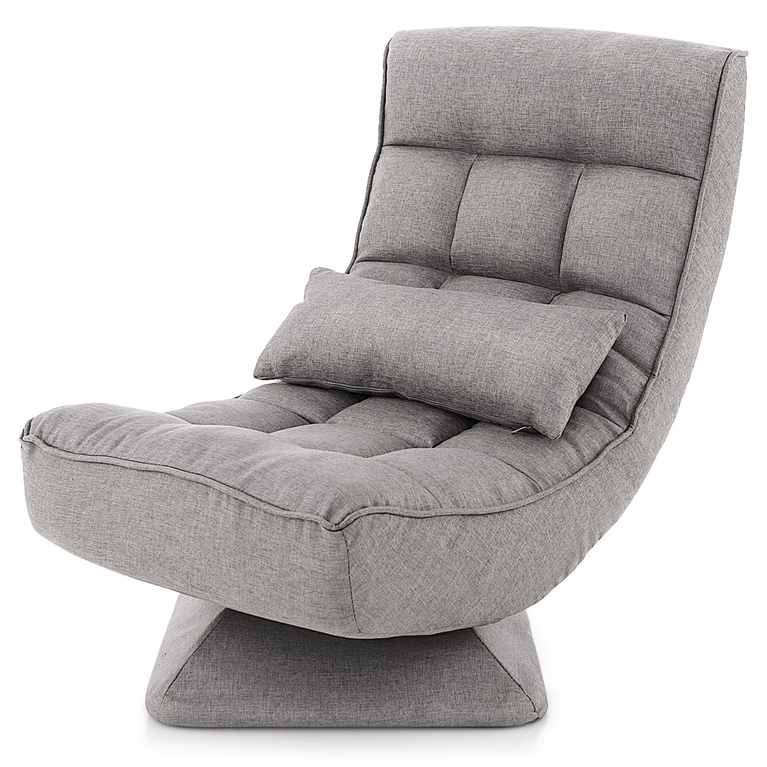 5-Level Adjustable 360° Swivel Floor Chair with Massage Pillow