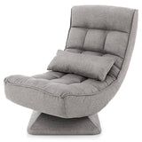 5-Level Adjustable 360° Swivel Floor Chair with Massage Pillow