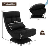 5-Level Adjustable 360° Swivel Floor Chair with Massage Pillow
