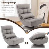 5-Level Adjustable 360° Swivel Floor Chair with Massage Pillow