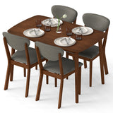 5-Piece Dining Set for 4 with Rectangular Table & Fabric Chairs for Living Room