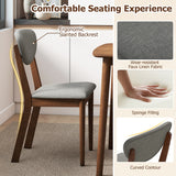 5-Piece Dining Set for 4 with Rectangular Table & Fabric Chairs for Living Room