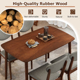 5-Piece Dining Set for 4 with Rectangular Table & Fabric Chairs for Living Room