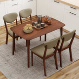 5-Piece Dining Set for 4 with Rectangular Table & Fabric Chairs for Living Room