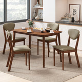 5-Piece Dining Set for 4 with Rectangular Table & Fabric Chairs for Living Room