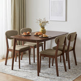 5-Piece Dining Set for 4 with Rectangular Table & Fabric Chairs for Living Room