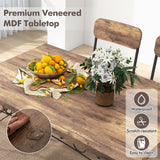 5-Piece Industrial Dining Table Set for 4 for Small Place Apartment-Brown