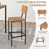 5-Piece Industrial Dining Table Set with Counter Height Table and 4 Bar Stools