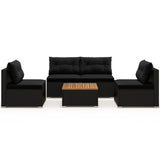 5 Piece Outdoor Furniture Set with Solid Tabletop and Soft Cushions