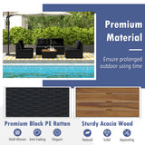 5 Piece Outdoor Furniture Set with Solid Tabletop and Soft Cushions