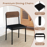 5-Piece Round Kitchen Table Set with Drop Leaf Tabletop and 4 Upholstered Dining Chairs-Brown
