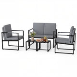 5 Pieces Living Room Set with 2 Accent Chairs and 2 Coffee Tables